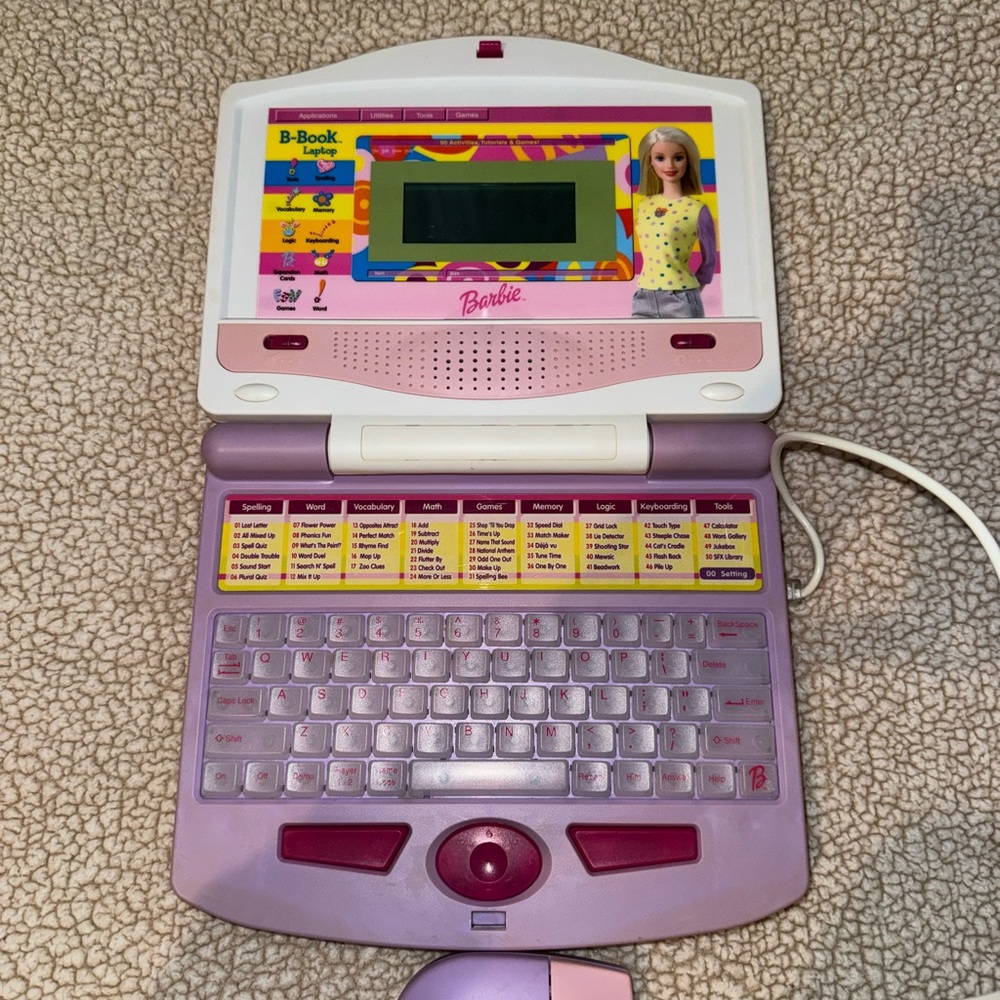 Barbie- 2000s B-Book Learning Laptop with Mouse - Picture 3 of 8